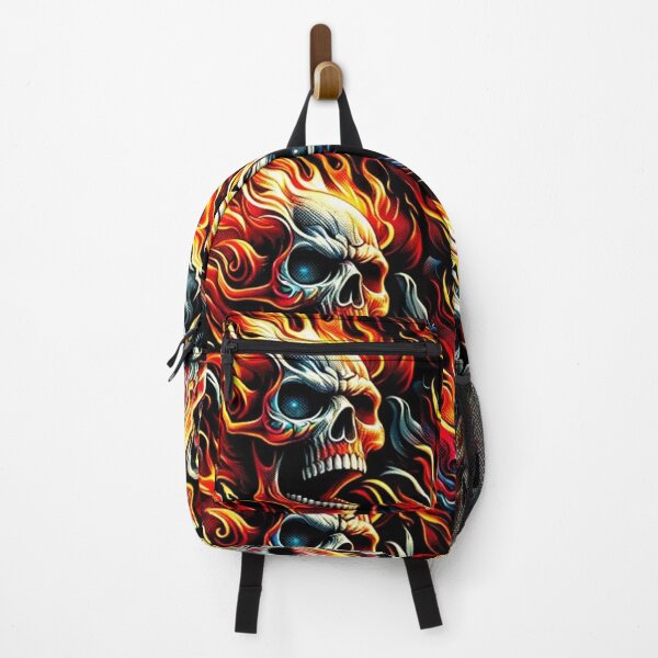 Item preview, Flaming Skulls Pattern Print designed and sold by PinUpPizzazz.