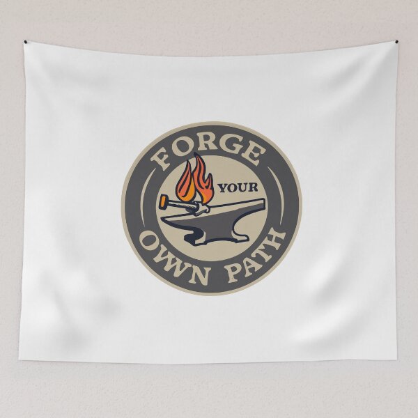 Item preview, Forge Your Own Path - Blacksmithing Artistry Retro Sticker designed and sold by NiftyWrx.
