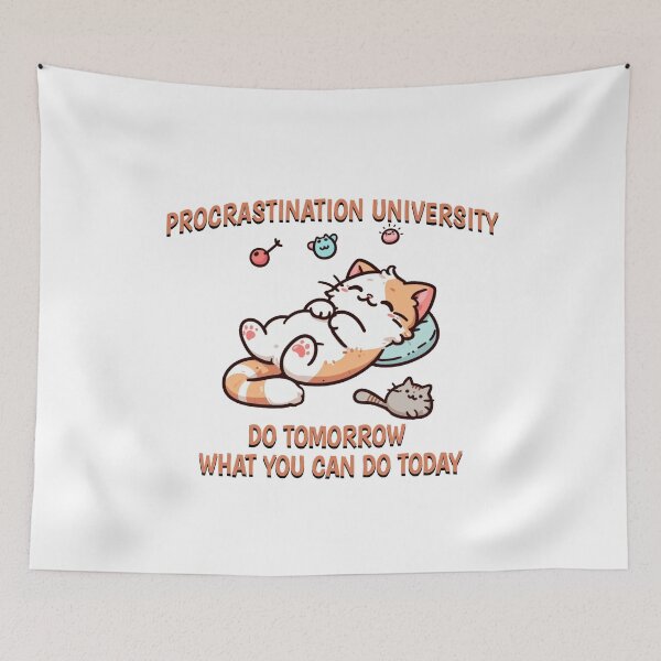 Item preview, procrastination university Cat designed and sold by LemuellTrends.