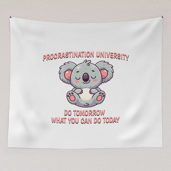 Item preview, procrastination university Koala designed and sold by LemuellTrends.