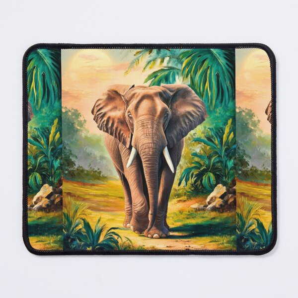 Item preview, Elephant Portrait. Elephant painting, vibrant elephant, vintage elephant, Camille Pissarro style designed and sold by ElephantVibes.
