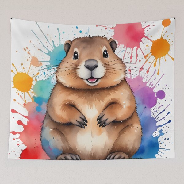Item preview, Watercolor Groundhog designed and sold by WildlifeInc.