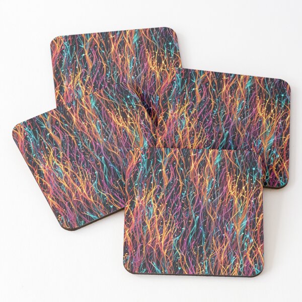 Item preview, Abstract Colorful Neon Fiber Optic Pattern designed and sold by calibrit.