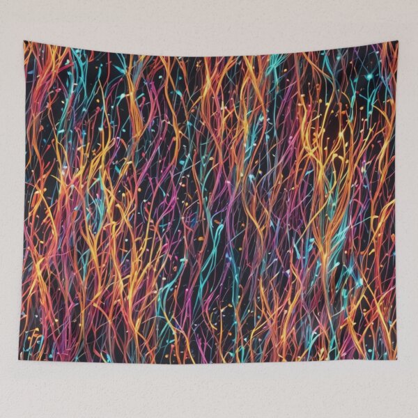 Item preview, Abstract Colorful Neon Fiber Optic Pattern designed and sold by calibrit.