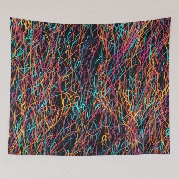 Item preview, Abstract Colorful Neon Fiber Optic Pattern designed and sold by calibrit.
