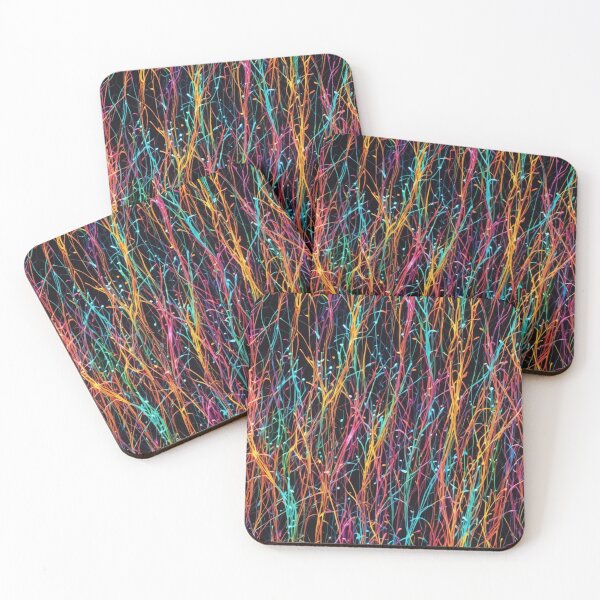 Item preview, Abstract Colorful Neon Fiber Optic Pattern designed and sold by calibrit.