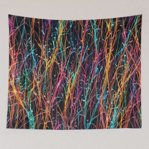 Item preview, Abstract Colorful Neon Fiber Optic Pattern designed and sold by calibrit.