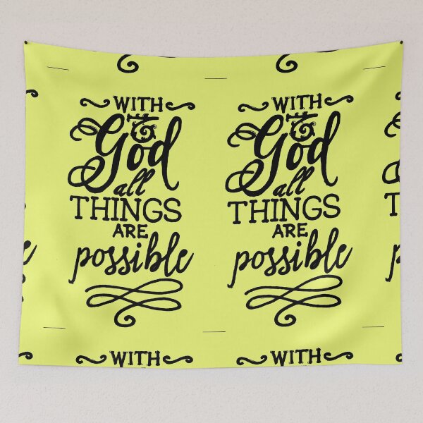 Item preview, With God all things are possible typography quote designed and sold by tqueen.