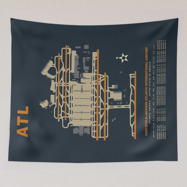 Item preview, ATL Hartsfield-Jackson Atlanta International Airport KATL Art Print designed and sold by RealPilotDesign.