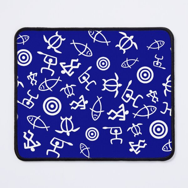 Item preview, Hawaiian Petroglyph Graphic - Blue Background designed and sold by Lava Watchers.