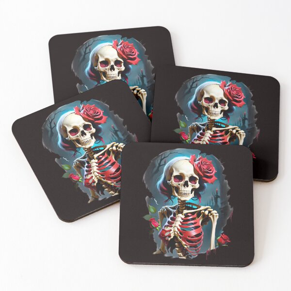 Item preview, Funny Undead Red Rose Skeleton designed and sold by TheArtOfPat.