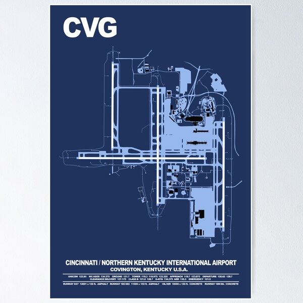 Item preview, CVG Cincinnati Northern Kentucky International Airport KCVG Art Print designed and sold by RealPilotDesign.