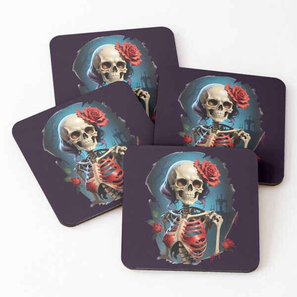 Item preview, Funny Undead Red Rose Skeleton designed and sold by TheArtOfPat.