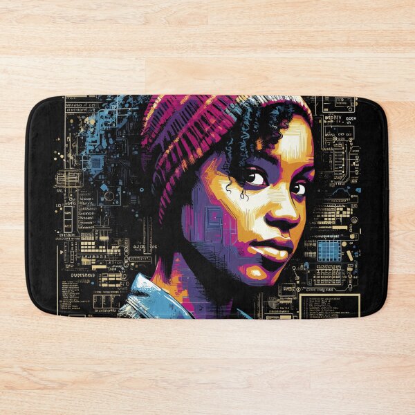 Item preview, Futuristic Woman with Circuit Background designed and sold by Quirky Shirts.