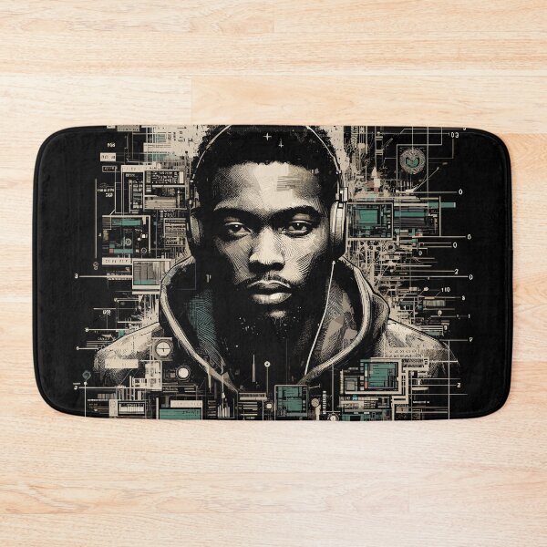 Item preview, Futuristic Man with Cyber Interface designed and sold by Quirky Shirts.