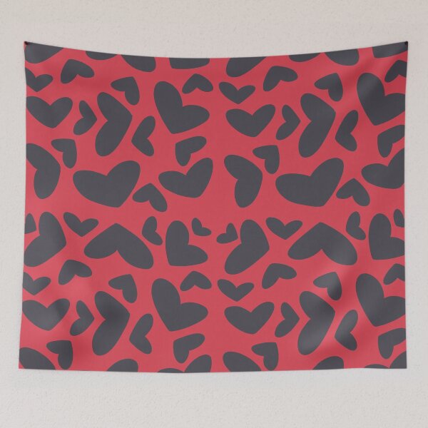 Item preview, Red Black Y2K Girly Heart Leopard Pattern Design designed and sold by YumiiWorld.