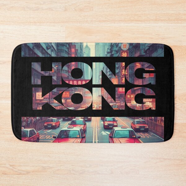 Item preview, Hong Kong busy road with red taxi cabs designed and sold by coloursforkids.