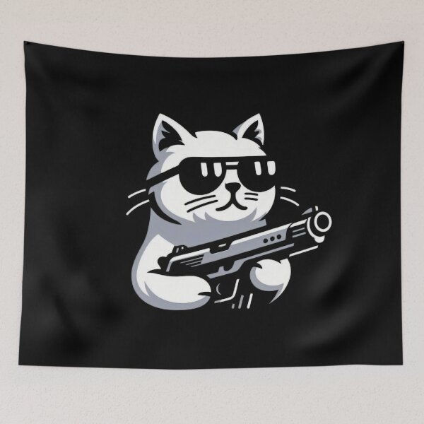 Item preview, Cat Gun Funny Cat designed and sold by VerveVerseBoo.