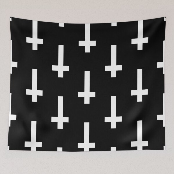 Item preview, inverted upside down cross black white designed and sold by Gossip Rag.