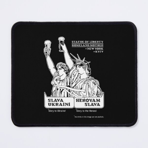 Item preview, Statue of Liberty and Homeland Mother.White monochrome. (Glory to Ukraine! Glory to the heroes!) designed and sold by sarabeevart.