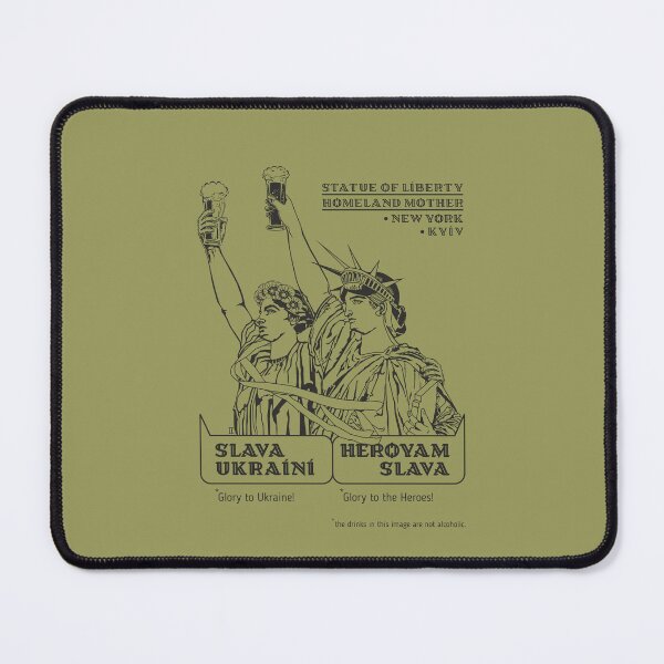 Item preview, Statue of Liberty and Homeland Mother. Black monochrome. (Glory to Ukraine! Glory to the heroes!) designed and sold by sarabeevart.