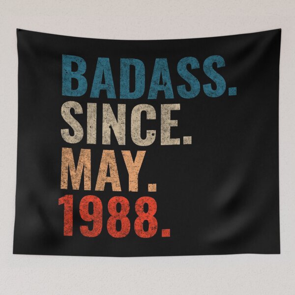 Item preview, Badass since May 1988 Vintage 1988 May birthday gift designed and sold by Teelogic.