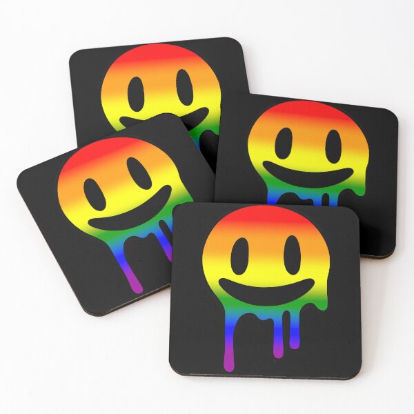 Item preview, Melting Smiley Face LGBTQ+ Rainbow Pride Flag Colors, Trippy Drip Rave Rainbow Design, Pride Festival designed and sold by Travelslightly.