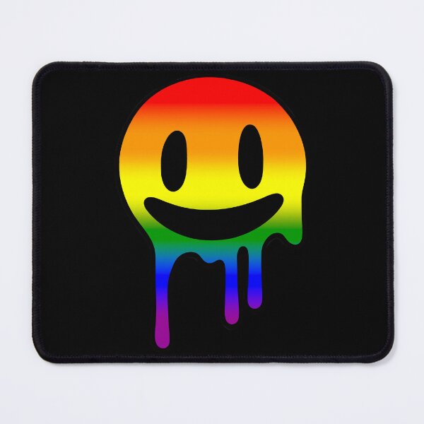 Item preview, Melting Smiley Face LGBTQ+ Rainbow Pride Flag Colors, Trippy Drip Rave Rainbow Design, Pride Festival designed and sold by Travelslightly.