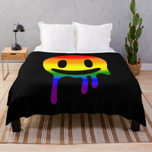Item preview, Melting Smiley Face LGBTQ+ Rainbow Pride Flag Colors, Trippy Drip Rave Rainbow Design, Pride Festival designed and sold by Travelslightly.