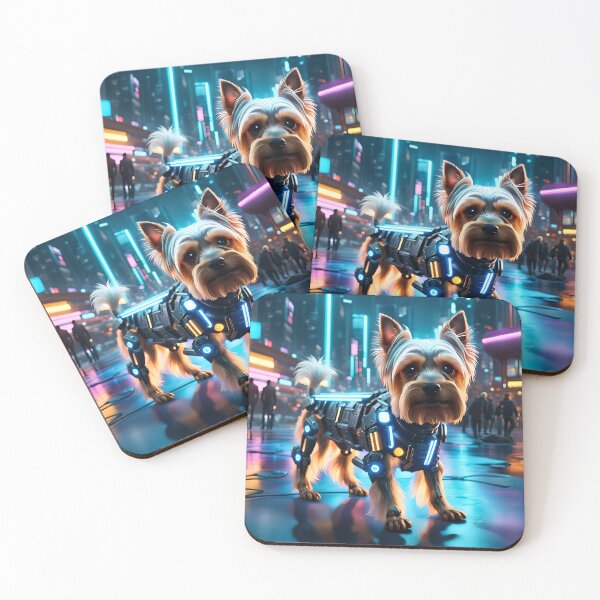 Item preview, Yorkshire Terrier Cyborg: Futuristic Friend designed and sold by StrasznyWilk.