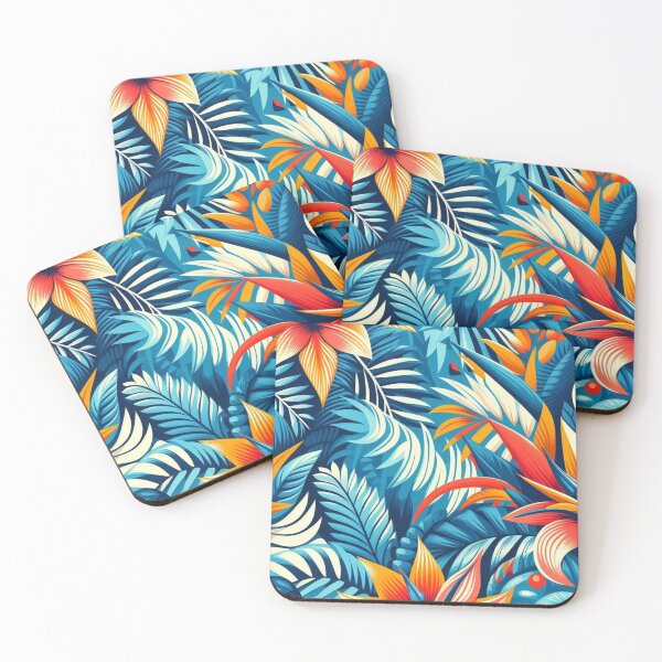 Item preview, Blue Tropical Floral Pattern designed and sold by ProductBae.
