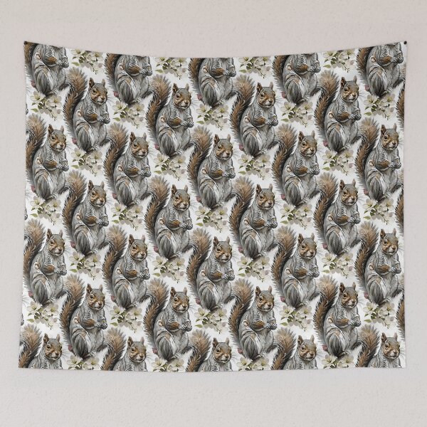Item preview, An Eastern Gray Squirrel Surrounded By Flowering Dogwood Pattern  designed and sold by taiche.