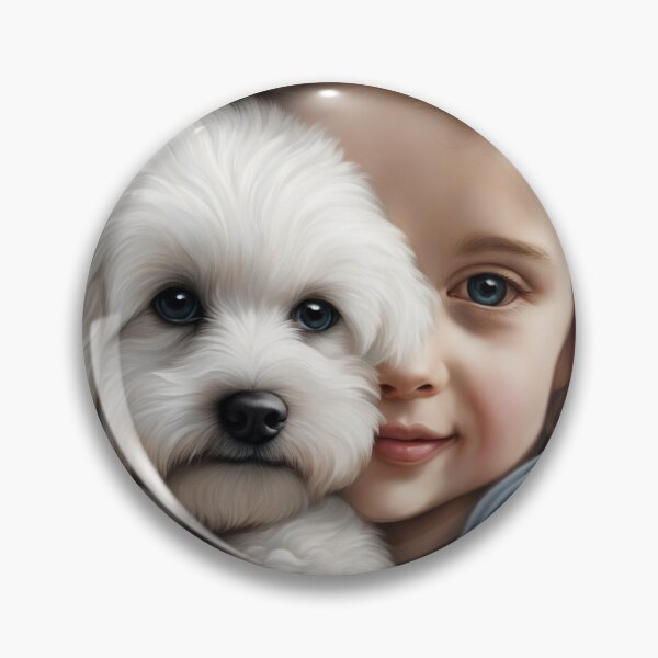 Item preview, Happy Happy Bichon Frise Puppy with Cute Lil' Girl! designed and sold by Annabelly321.