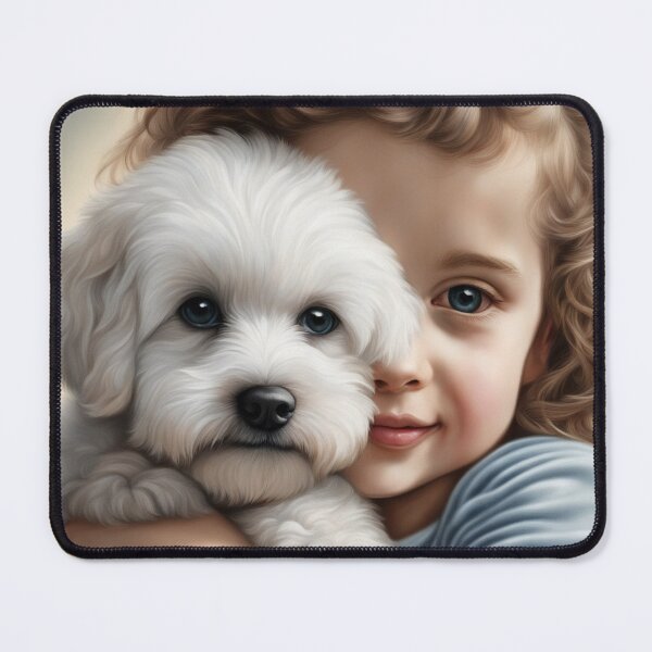 Item preview, Happy Happy Bichon Frise Puppy with Cute Lil' Girl! designed and sold by Annabelly321.