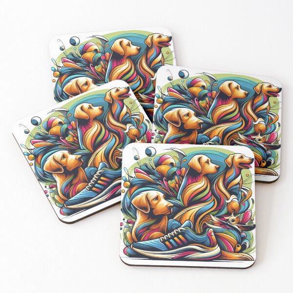 Item preview, colorful dog and run designed and sold by Suppers.
