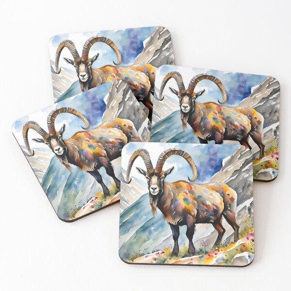 Item preview, Alpine Ibex - World Wildlife Watercolour Style designed and sold by Country-Artist.