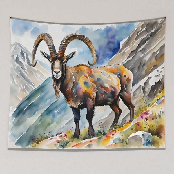 Item preview, Alpine Ibex - World Wildlife Watercolour Style designed and sold by Country-Artist.