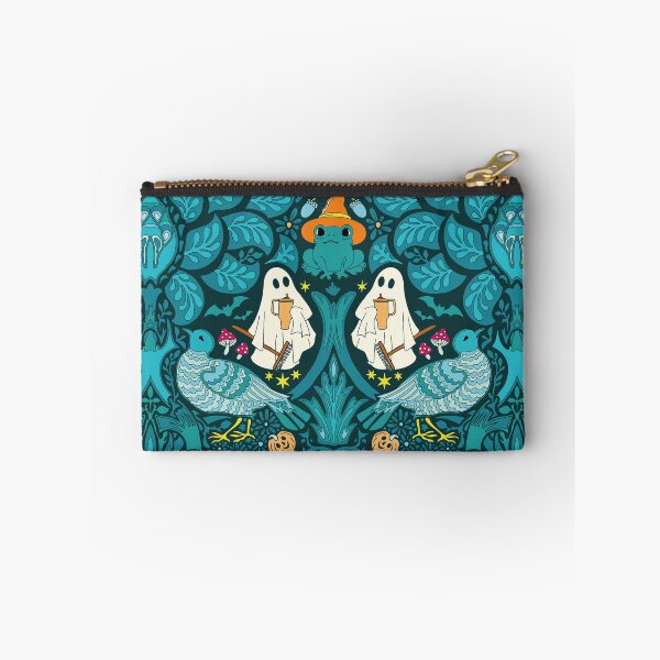 Item preview, Cute Halloween Ghost Gardener in Botanical Graveyard with Whimsical Frogs and Pumpkins designed and sold by colorofmagic.