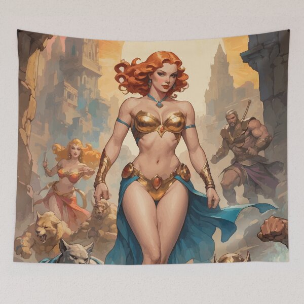 Item preview, Golden Age Female Comic Book Hero designed and sold by Vector Scout Lab.