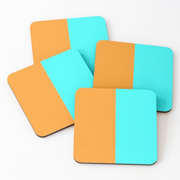 Item preview, Turquoise Orange Two Tone Color Split designed and sold by PatternTitan.