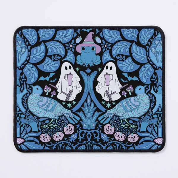 Item preview, Cute Halloween Ghost Gardener in Botanical Graveyard at midnight designed and sold by colorofmagic.