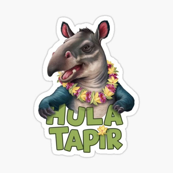 Vista previa del artículo con la obra «Hula Tapir - Tapir con Flor Lei», diseñado y vendido por vk09.
