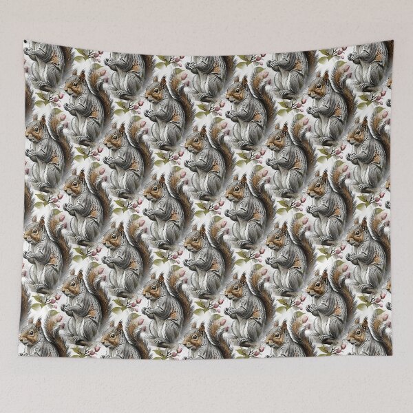 Item preview, An Eastern Gray Squirrel Surrounded By Flowering Dogwood Pattern 2 designed and sold by taiche.