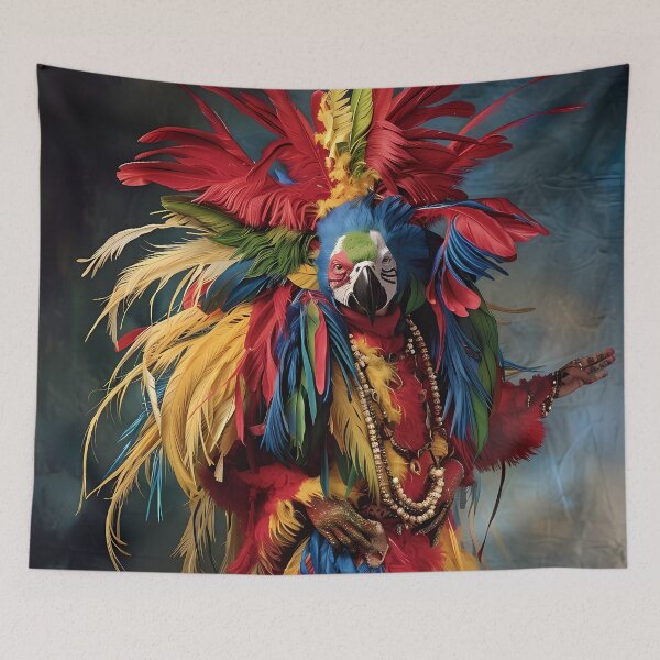 Item preview, “Plucked elegance: Parrot with human appearance” designed and sold by Art-Vortex-fr.