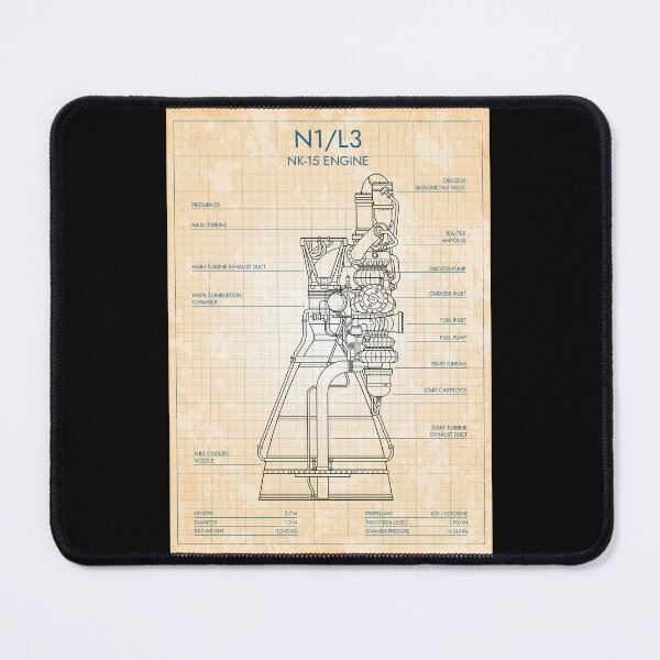 Item preview, NK-15 Engine. N1 Lunar Rocket (Old Blue Grid) designed and sold by BGALAXY.