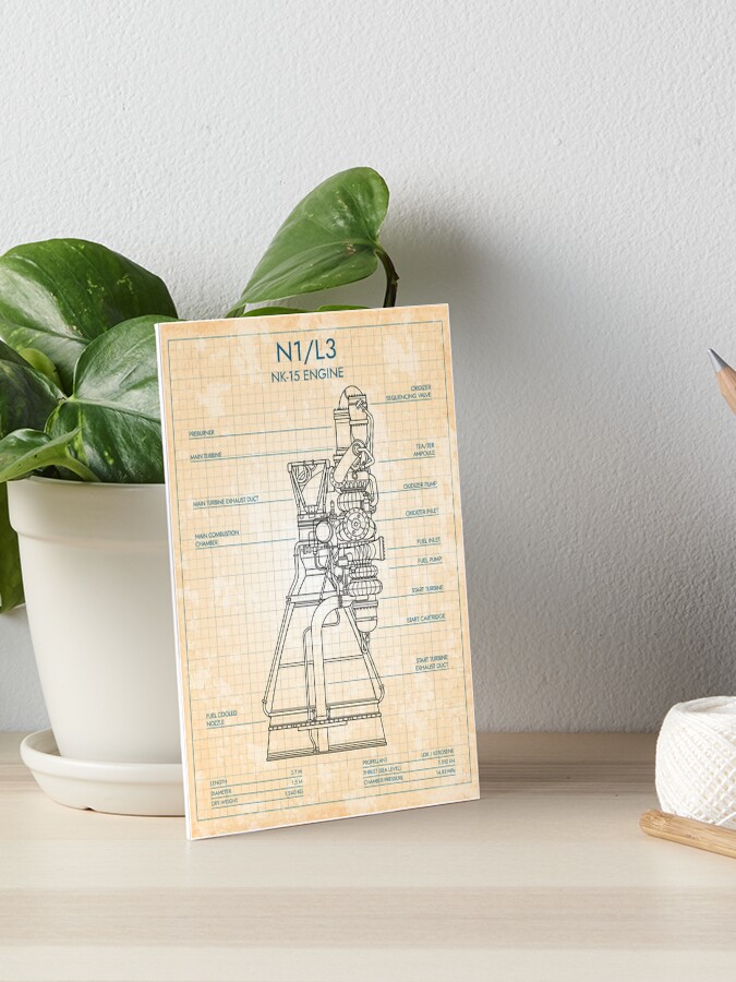 NK-15 Engine. N1 Lunar Rocket (Old Blue Grid)