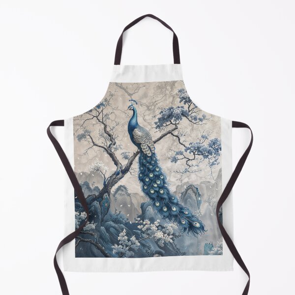 Item preview, A Pattern of Elegant Peacocks in the Style of Chinoiserie designed and sold by Ellebecool.