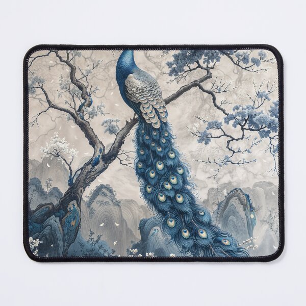 Item preview, A Pattern of Elegant Peacocks in the Style of Chinoiserie designed and sold by Ellebecool.