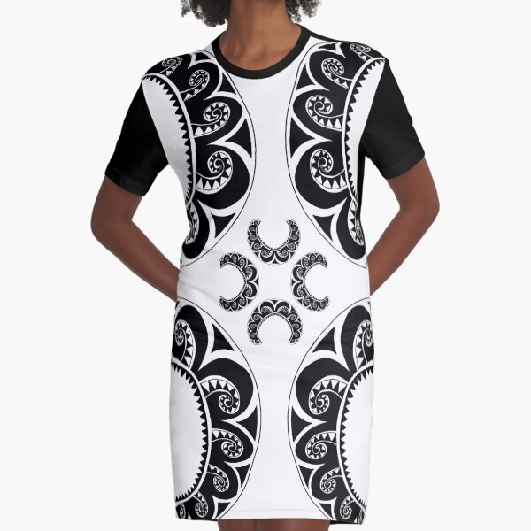 Maori Cross Graphic T-Shirt Dress