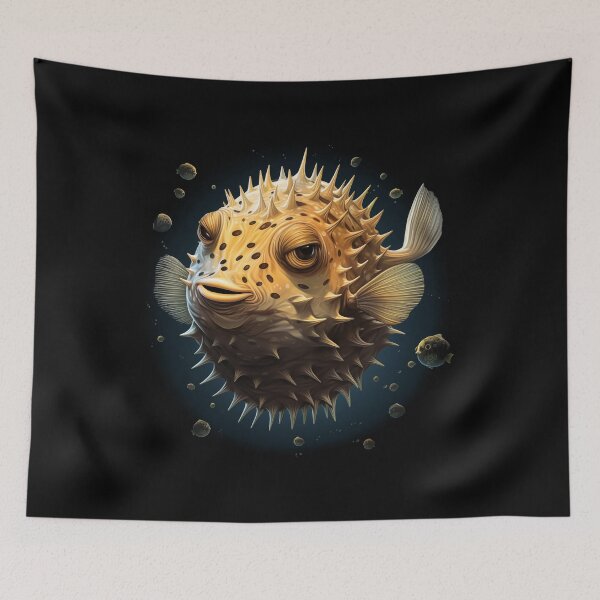 Item preview, Cute puffer fish in the sea designed and sold by DerSenat.